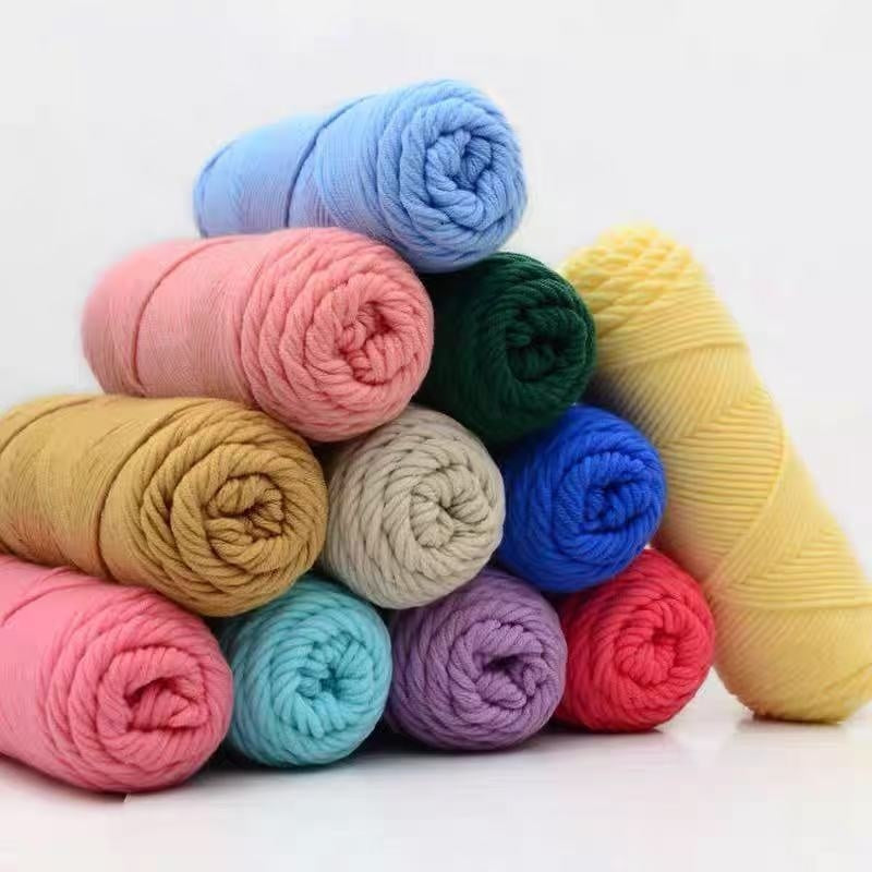 KTX-877459 Thick Cotton Knitting Yarn - 8-Strand Worsted Acrylic Fiber, Ideal for Various Craft Projects