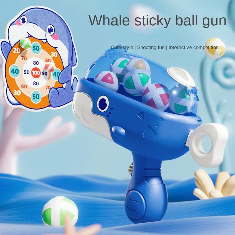 KTX-877459 Whale Shooting Sticky Ball Toy for Interactive Family Games
