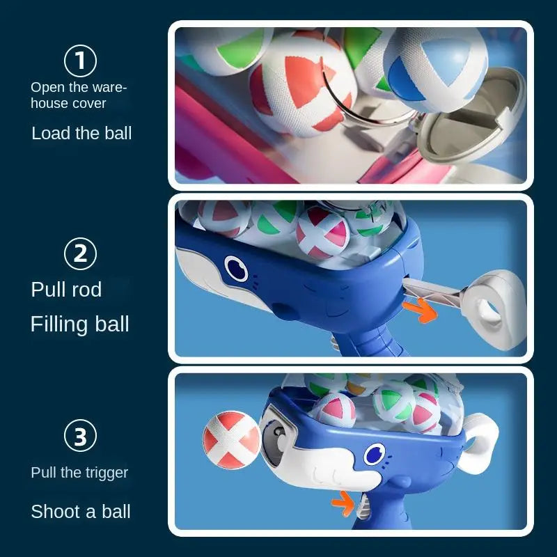 KTX-877459 Whale Shooting Sticky Ball Toy for Interactive Family Games