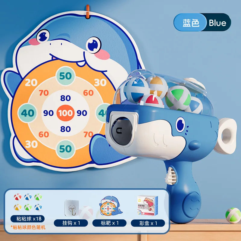 KTX-877459 Whale Shooting Sticky Ball Toy for Interactive Family Games