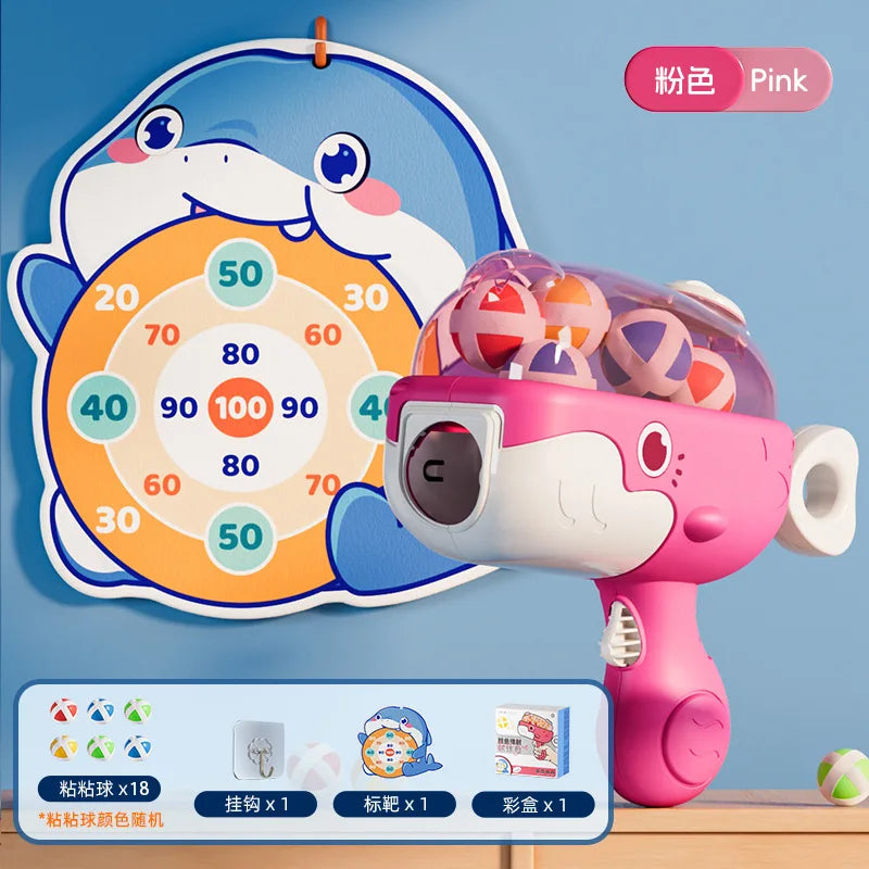 KTX-877459 Whale Shooting Sticky Ball Toy for Interactive Family Games