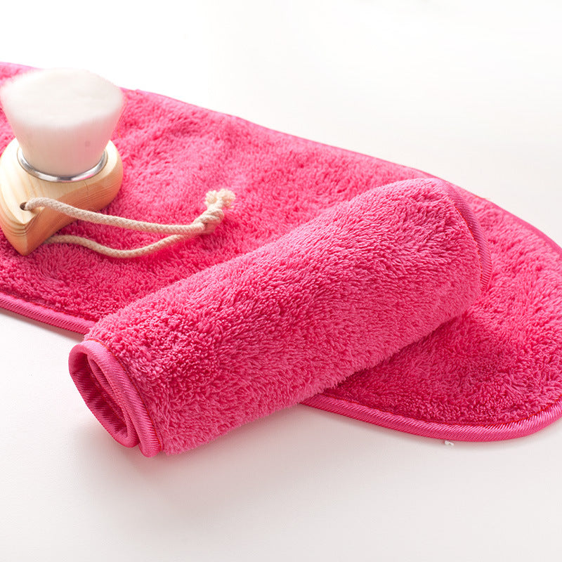 KTX-878355 Pink Superfine Fiber Makeup Remover Towel for Gentle Cleansing - 40x18cm