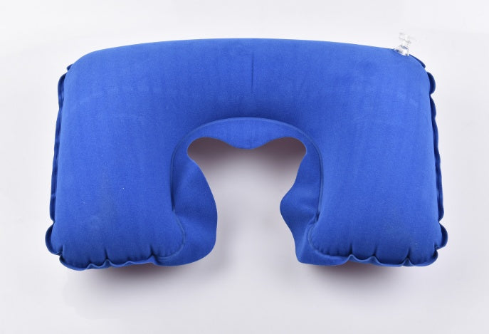 KTX-878611 Inflatable U-Shaped Neck Pillow in Flocking PVC for Comfortable Travel and Relaxation