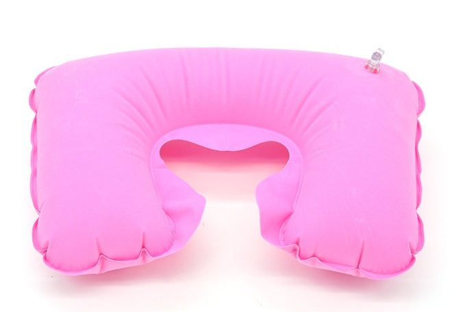 KTX-878611 Inflatable U-Shaped Neck Pillow in Flocking PVC for Comfortable Travel and Relaxation