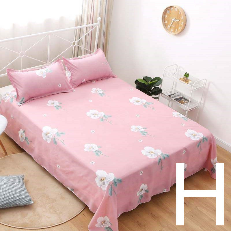 KTX-879251 Geometric Pattern Flat Sheet for Single or Double Beds - Versatile Bedding in Elegant Design