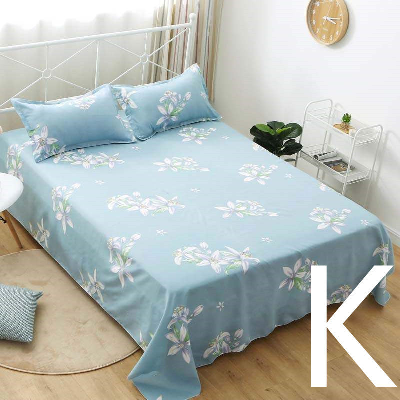KTX-879251 Geometric Pattern Flat Sheet for Single or Double Beds - Versatile Bedding in Elegant Design