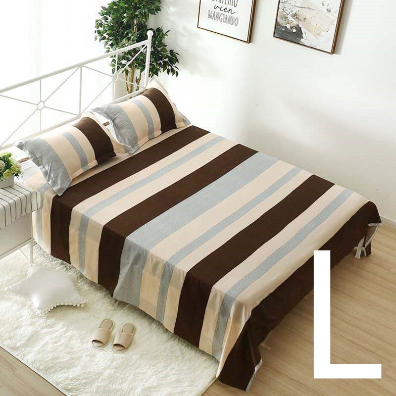 KTX-879251 Geometric Pattern Flat Sheet for Single or Double Beds - Versatile Bedding in Elegant Design