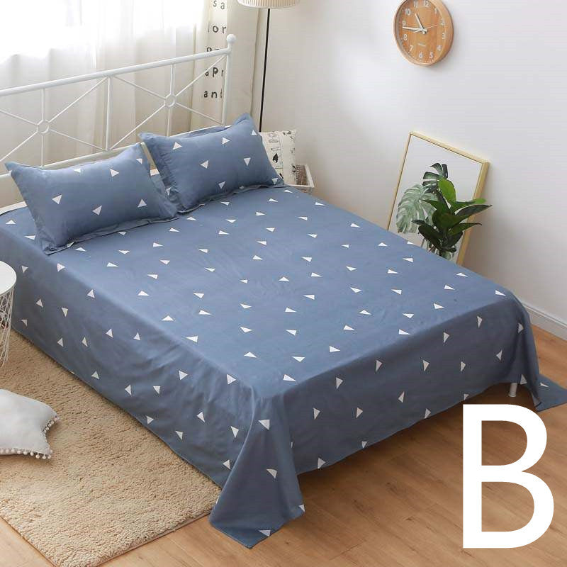 KTX-879251 Geometric Pattern Flat Sheet for Single or Double Beds - Versatile Bedding in Elegant Design