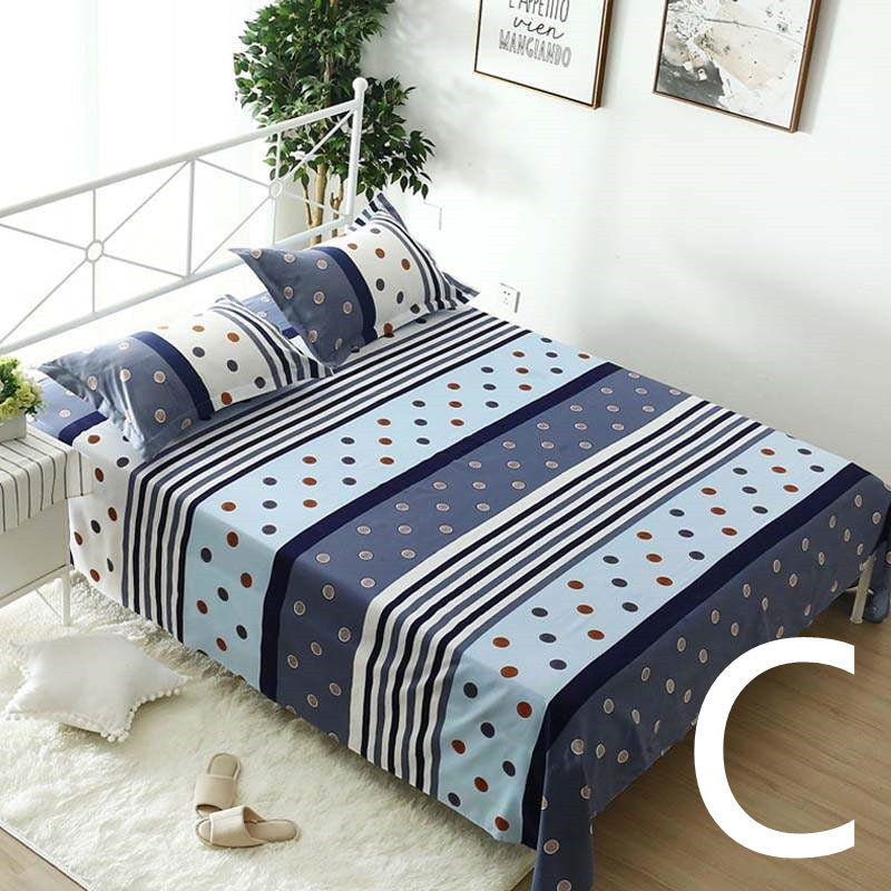 KTX-879251 Geometric Pattern Flat Sheet for Single or Double Beds - Versatile Bedding in Elegant Design