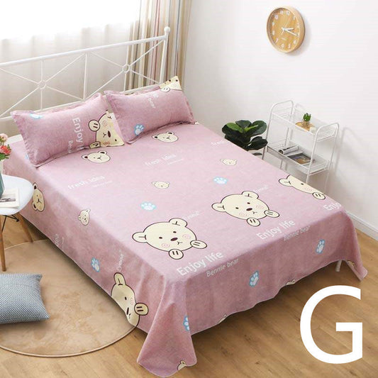 KTX-879251 Geometric Pattern Flat Sheet for Single or Double Beds - Versatile Bedding in Elegant Design