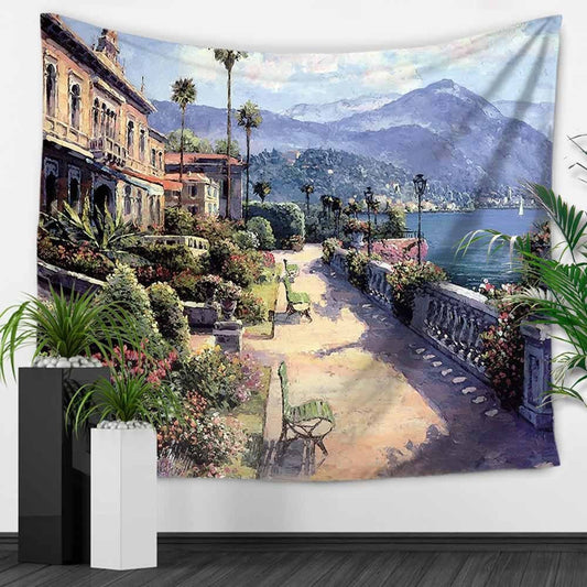 KTX-879635 Garden Wall Carpet Tapestry in Polyester Fiber - Machine Woven Decorative Fabric