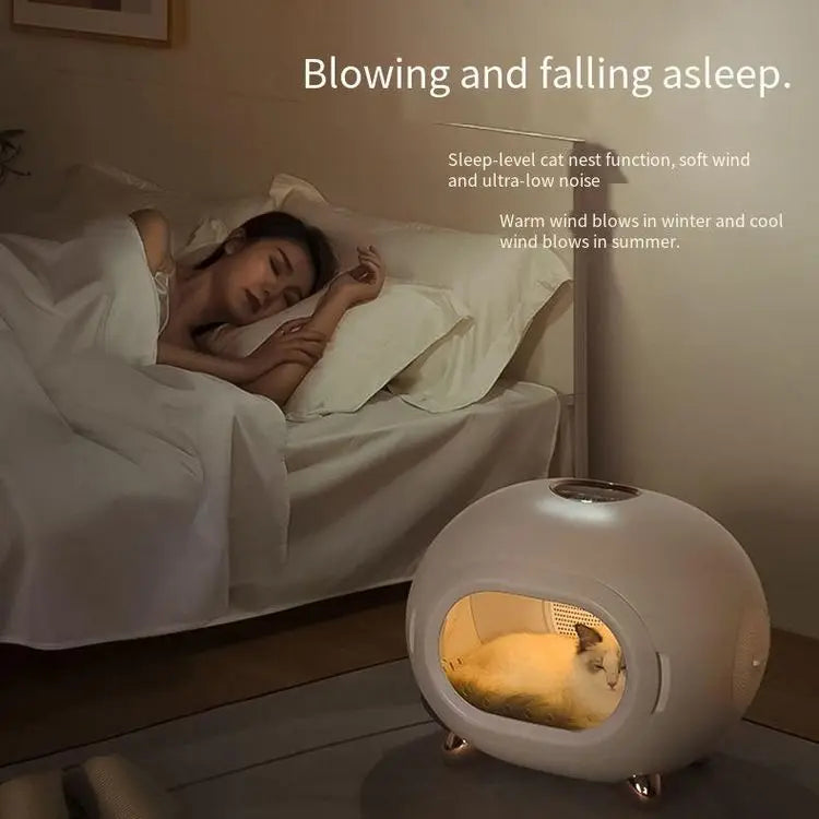 KTX-880339 Intelligent Automatic Blow-Drying Box for Small Pets - Eco-Friendly, Modern Design, Battery-Powered