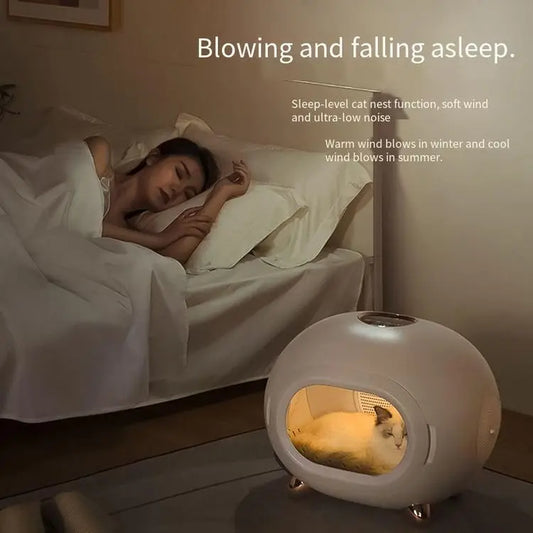 KTX-880339 Intelligent Automatic Blow-Drying Box for Small Pets - Eco-Friendly, Modern Design, Battery-Powered