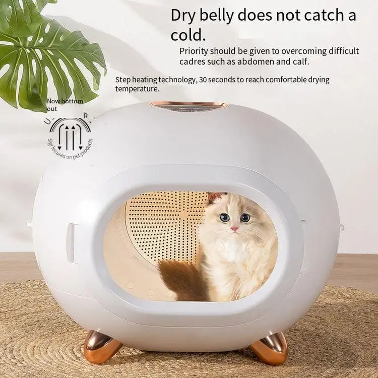 KTX-880339 Intelligent Automatic Blow-Drying Box for Small Pets - Eco-Friendly, Modern Design, Battery-Powered