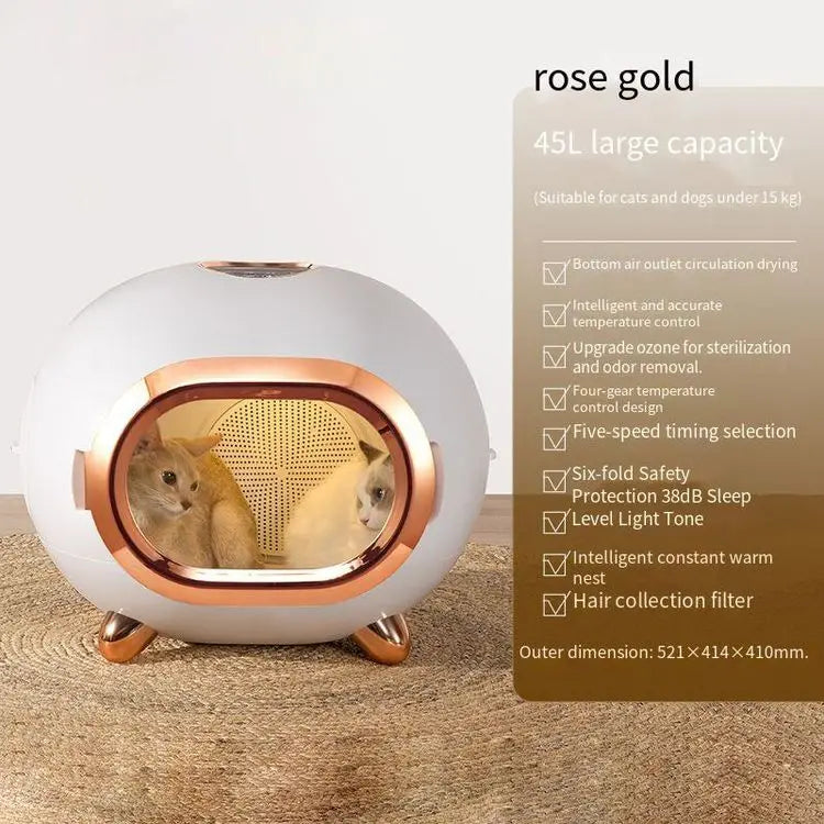 KTX-880339 Intelligent Automatic Blow-Drying Box for Small Pets - Eco-Friendly, Modern Design, Battery-Powered