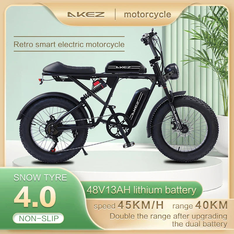 KTX-880403 48V 26Ah Electric Mountain Bike with 750W Motor | All-Terrain Adult E-Bike for Commuting & Trails | Dual Disc Brakes, 7 Speed