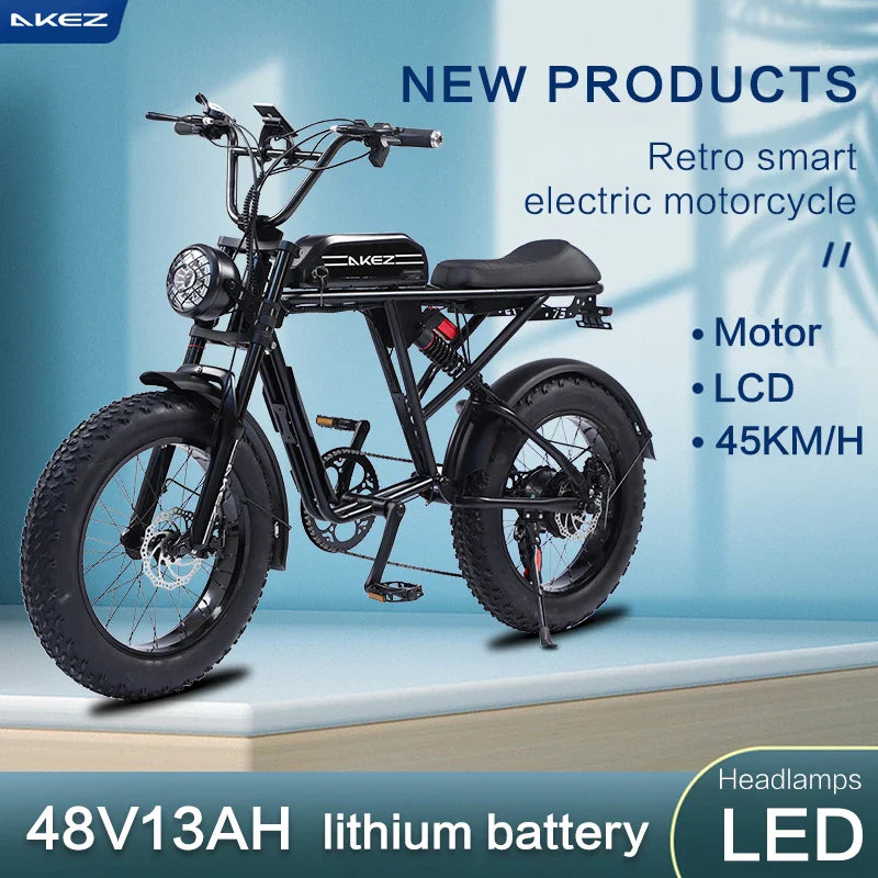 KTX-880403 48V 26Ah Electric Mountain Bike with 750W Motor | All-Terrain Adult E-Bike for Commuting & Trails | Dual Disc Brakes, 7 Speed