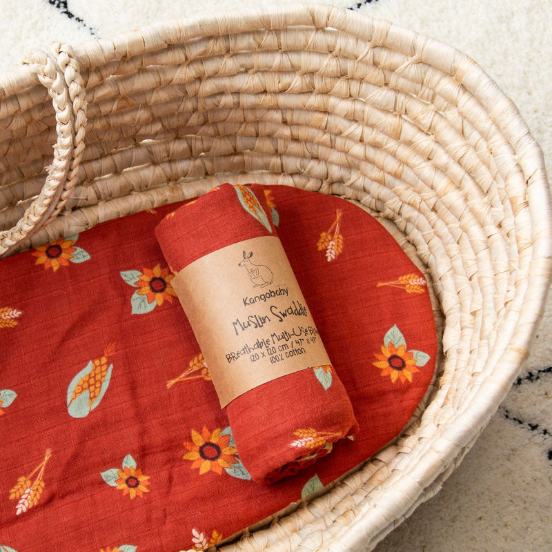 KTX-880915 Soft Cotton Baby Gauze Wrap, Lightweight Muslin Blanket for Infants & Toddlers, Cartoon Patterns, 120x120cm