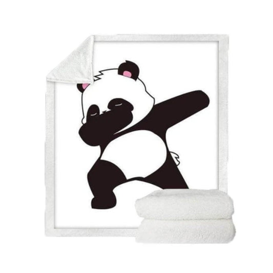 KTX-881043 Cozy Coral Fleece Panda Series Flannel Blanket for All Seasons