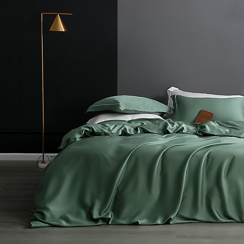 KTX-881555 Crown Lyocell Tencel Duvet Cover Set, 180x230cm, 1 Duvet Cover, 1 Bed Sheet, 2 Pillowcases, Multiple Colors Available