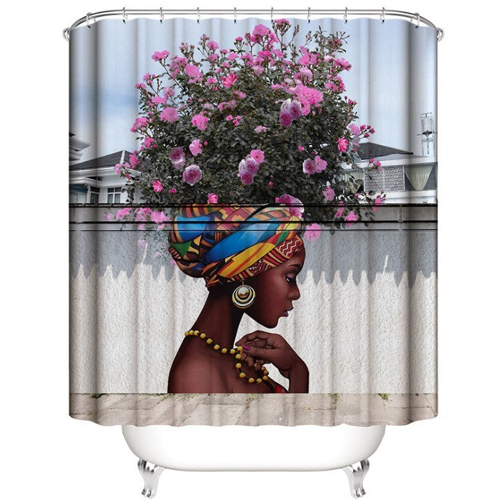 KTX-881939 Black Art Design Shower Curtain - Available in Multiple Sizes