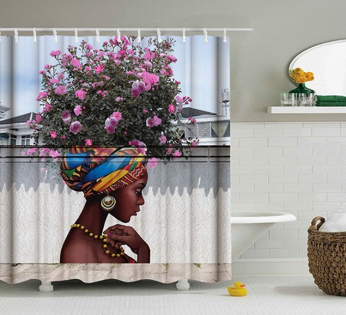 KTX-881939 Black Art Design Shower Curtain - Available in Multiple Sizes