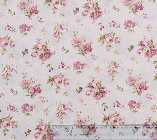 KTX-882067 Calm Rose Textile Fabric Hanging Belt Apron - 100% Polyester, 1X1.5M Cloth