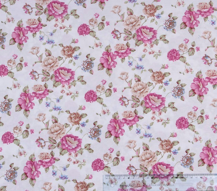 KTX-882067 Calm Rose Textile Fabric Hanging Belt Apron - 100% Polyester, 1X1.5M Cloth