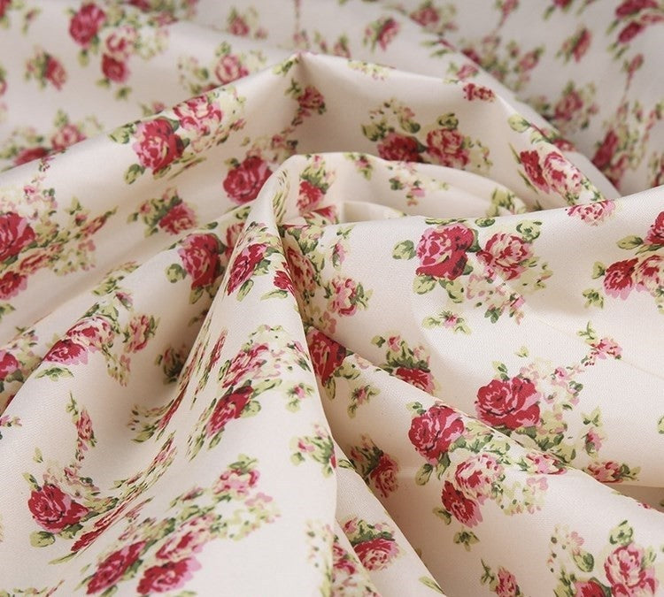 KTX-882067 Calm Rose Textile Fabric Hanging Belt Apron - 100% Polyester, 1X1.5M Cloth