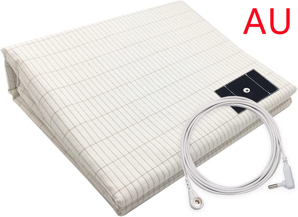 KTX-882707 Grounding Silver Cotton Bed Sheet with Anti-static Properties - Modern Stripes Design in Multiple Sizes