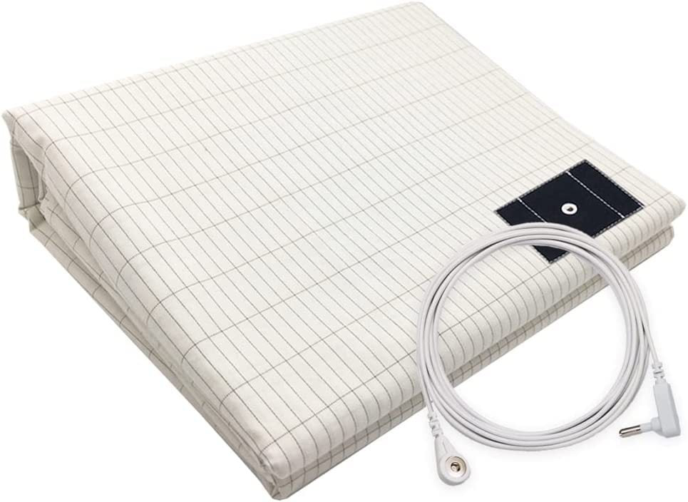 KTX-882707 Grounding Silver Cotton Bed Sheet with Anti-static Properties - Modern Stripes Design in Multiple Sizes