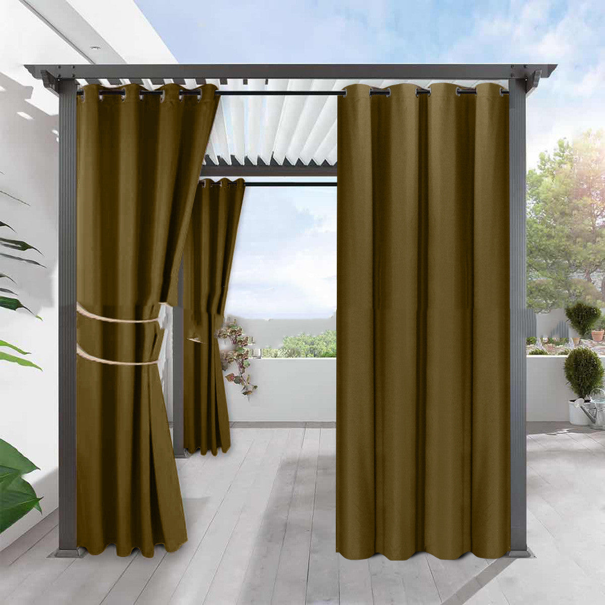 KTX-883091 Full Blackout Solid Color Fine Linen Waterproof Curtain for Heat Insulation and Sun Protection