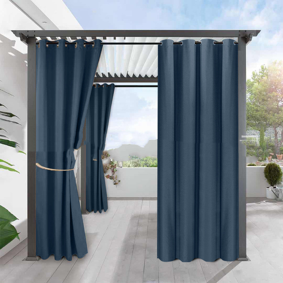 KTX-883091 Full Blackout Solid Color Fine Linen Waterproof Curtain for Heat Insulation and Sun Protection