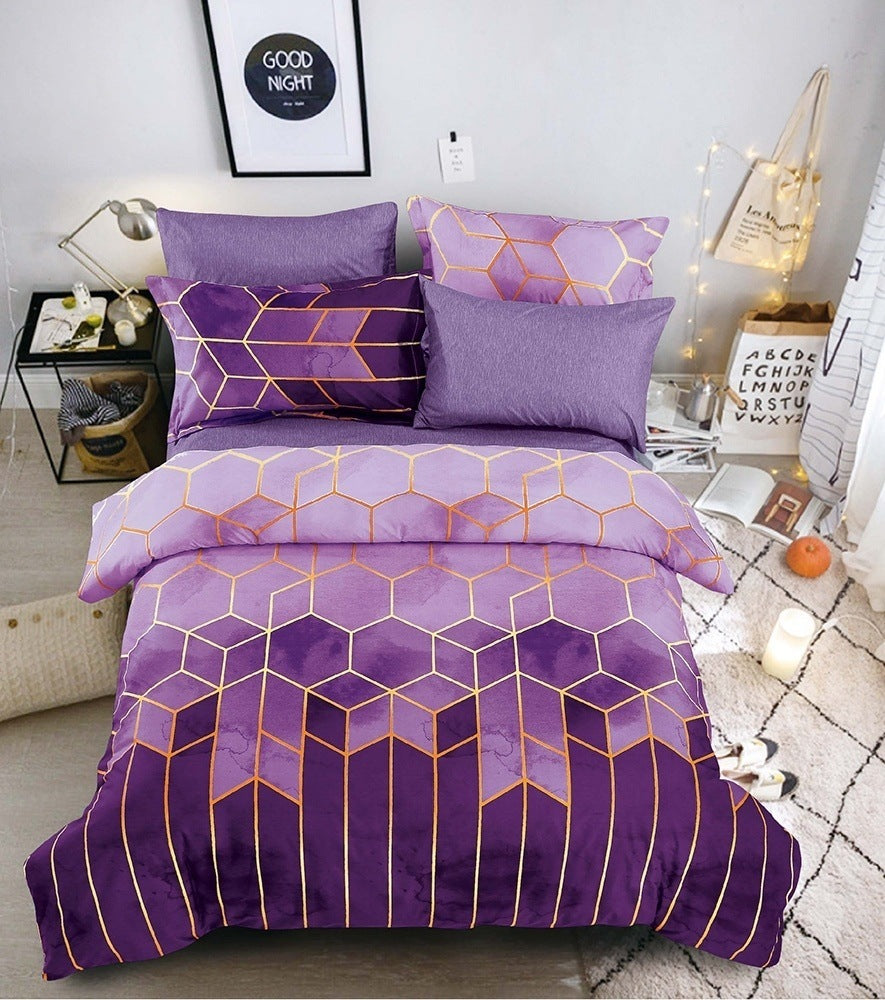 KTX-883539 Light Luxury Geometric Rhombus Quilt Cover Set - Multiple Sizes Available