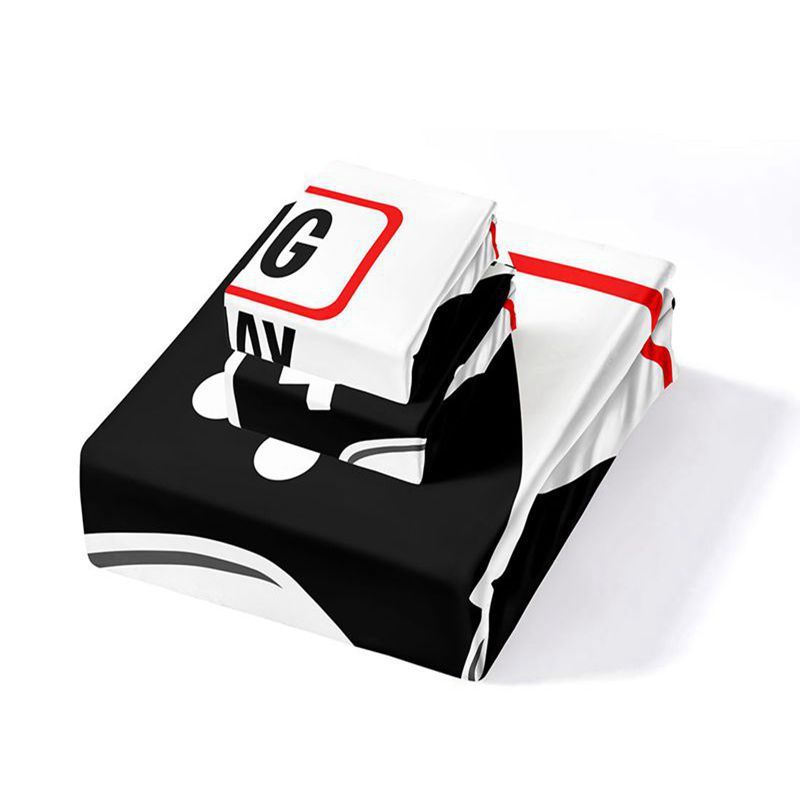 KTX-884691 3D Digital Printing Cartoon Duvet Cover Set - Polyester Cotton Blend, Multiple Sizes Available