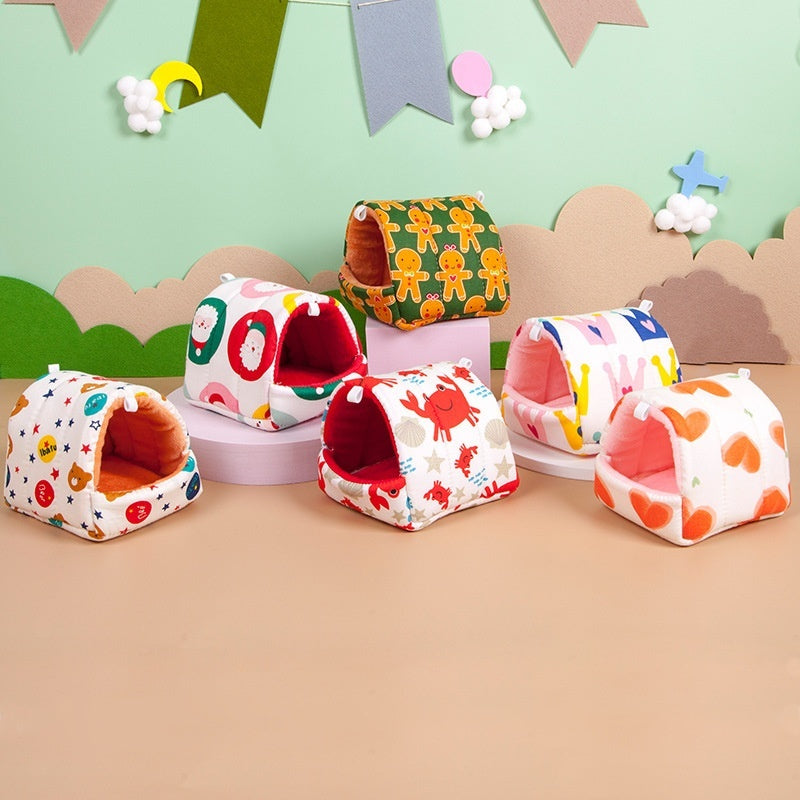 KTX-884819 Cozy Cotton Flannel Rabbit Winter Nest for Small Pets - Various Sizes Available