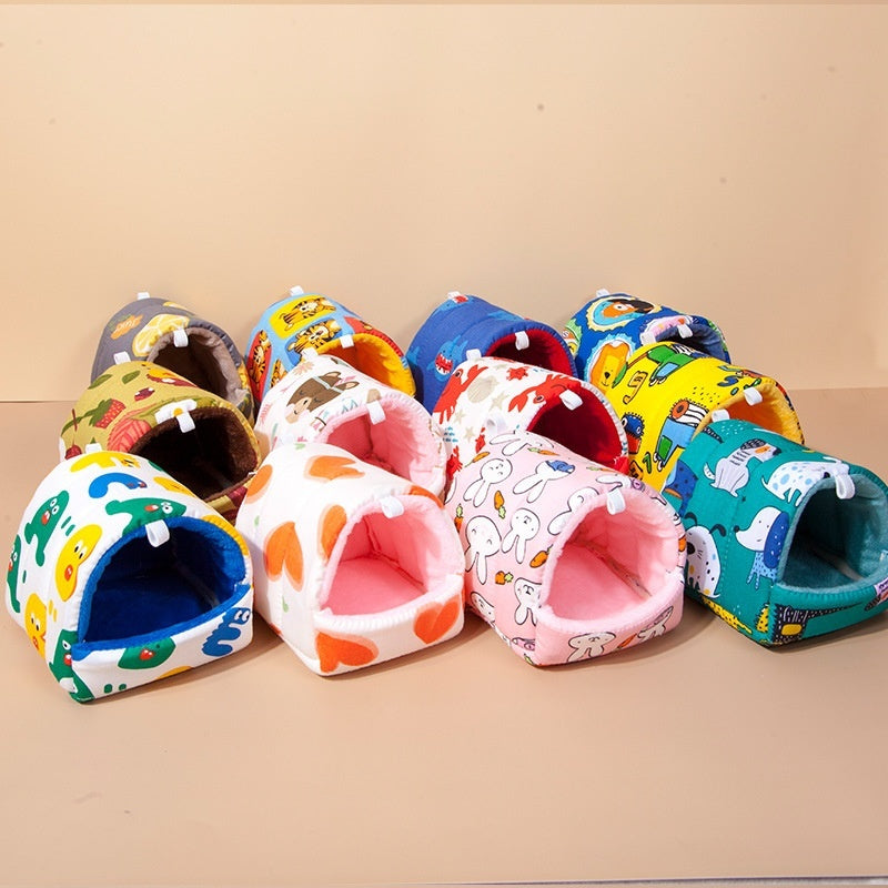 KTX-884819 Cozy Cotton Flannel Rabbit Winter Nest for Small Pets - Various Sizes Available