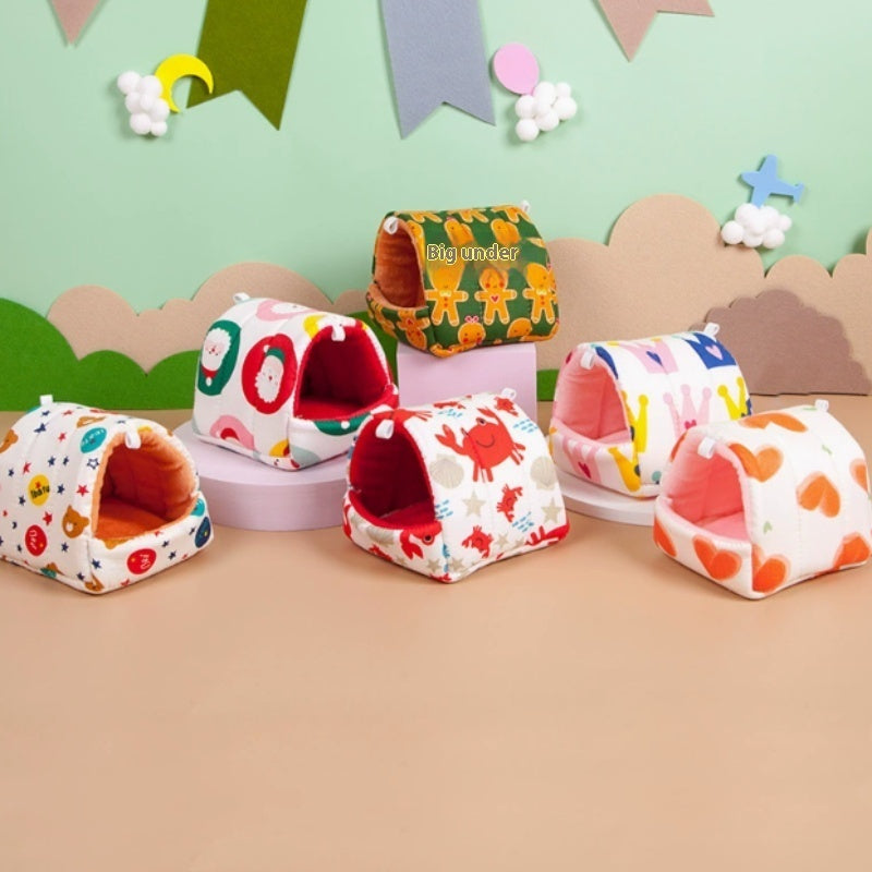 KTX-884819 Cozy Cotton Flannel Rabbit Winter Nest for Small Pets - Various Sizes Available