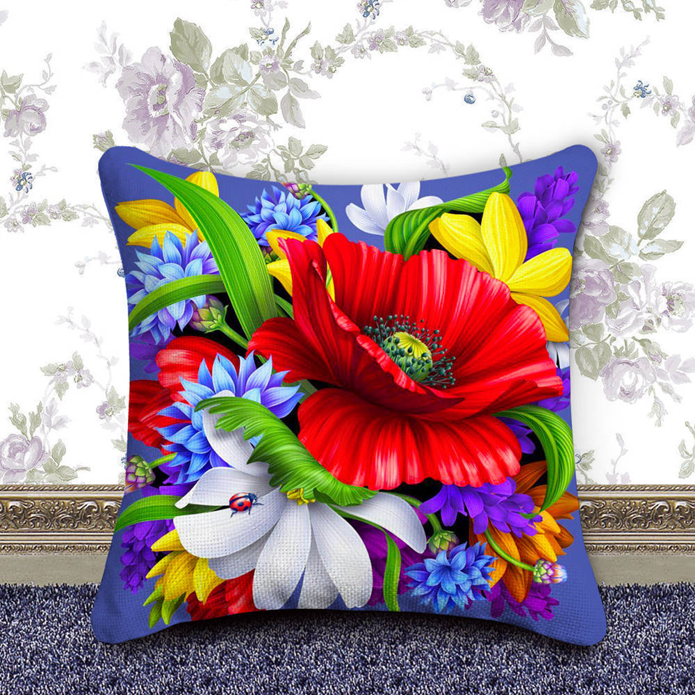 KTX-885459 Diamond Art DIY Pillowcase - Handmade Cotton Cushion Cover, 40x40cm