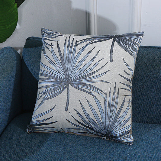 KTX-885587 Fan Leaf Jacquard Cotton Pillowcase - 43x43 cm Home Decor Accent