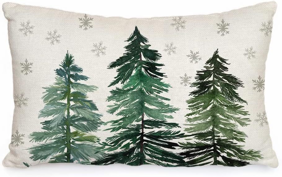 KTX-885651 Christmas Themed Simple Linen Pillow Cover for Home Sofa Decoration