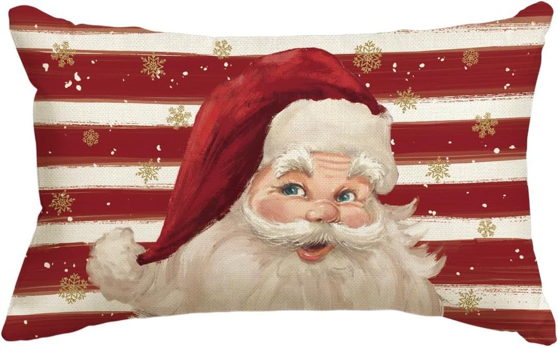 KTX-885651 Christmas Themed Simple Linen Pillow Cover for Home Sofa Decoration