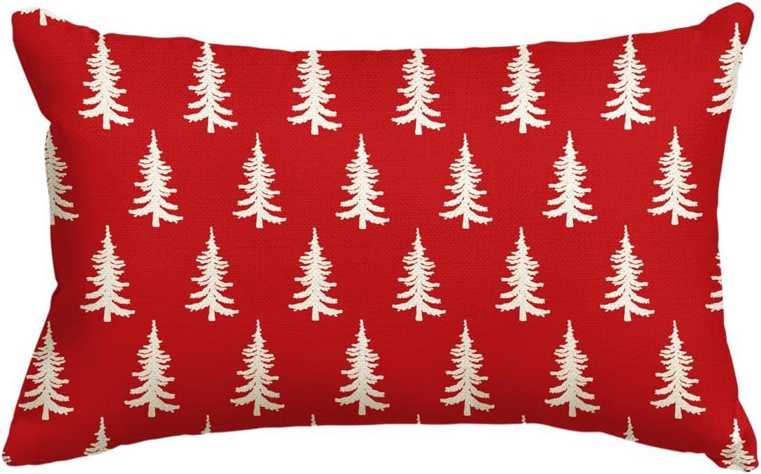 KTX-885651 Christmas Themed Simple Linen Pillow Cover for Home Sofa Decoration