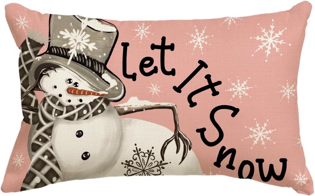 KTX-885651 Christmas Themed Simple Linen Pillow Cover for Home Sofa Decoration