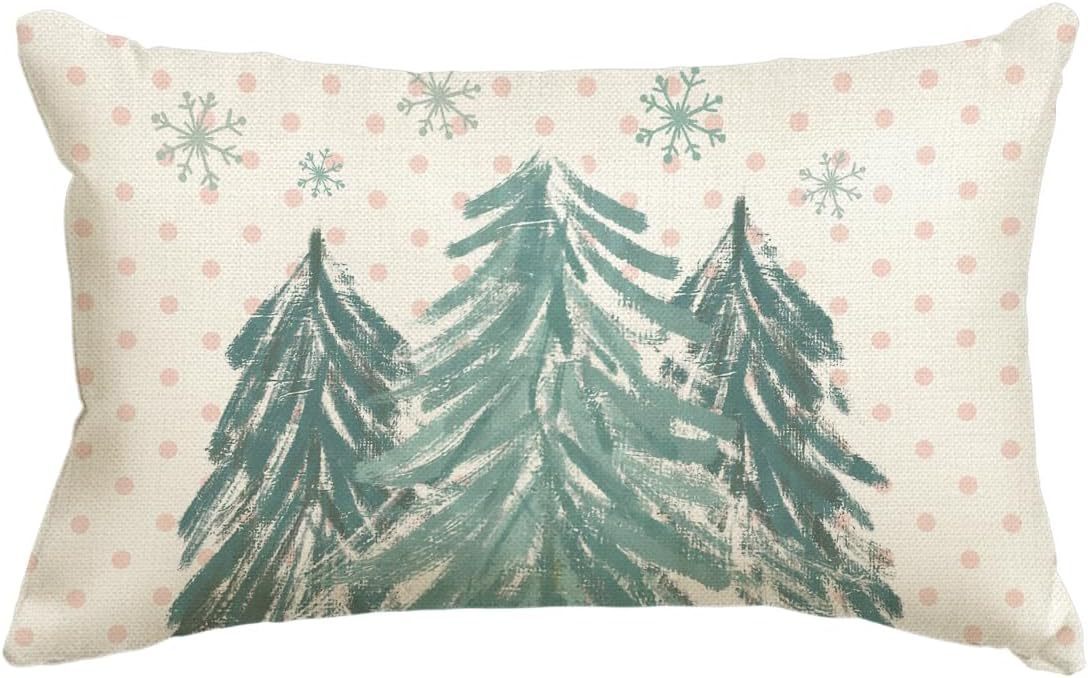 KTX-885651 Christmas Themed Simple Linen Pillow Cover for Home Sofa Decoration