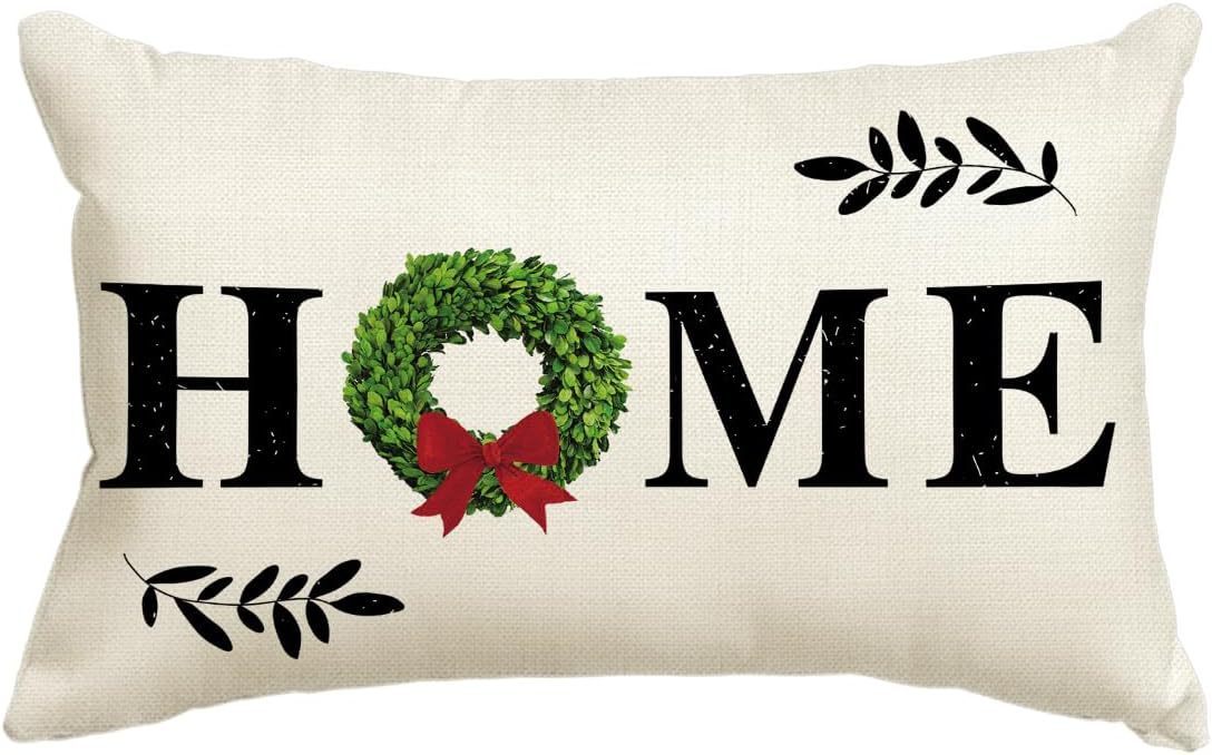 KTX-885651 Christmas Themed Simple Linen Pillow Cover for Home Sofa Decoration