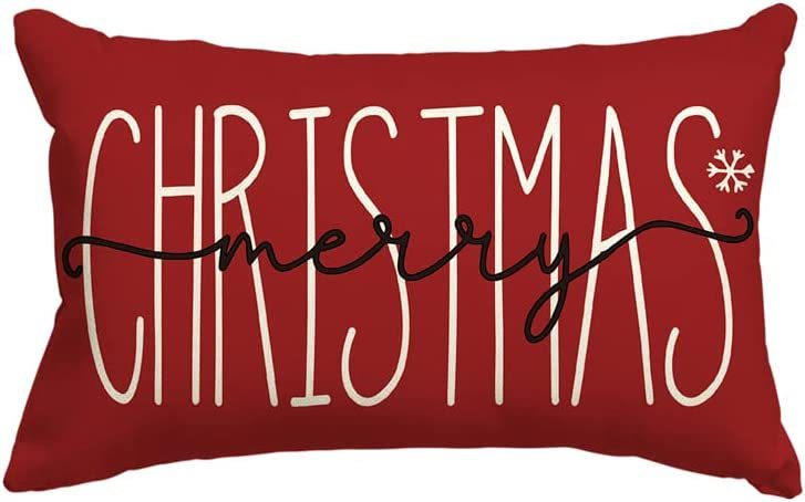 KTX-885651 Christmas Themed Simple Linen Pillow Cover for Home Sofa Decoration