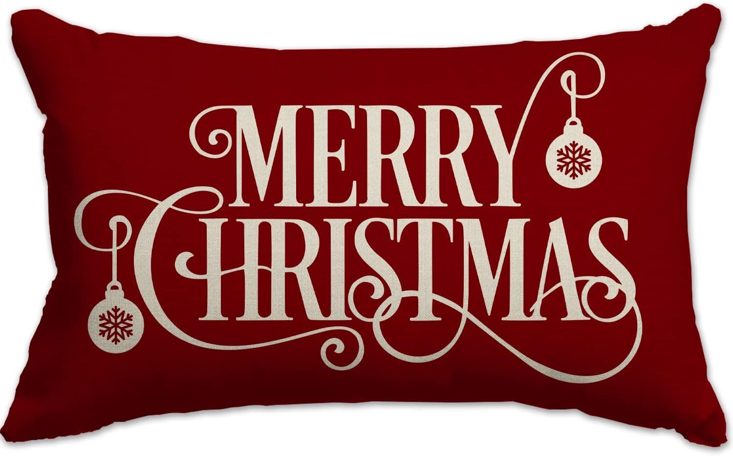 KTX-885651 Christmas Themed Simple Linen Pillow Cover for Home Sofa Decoration