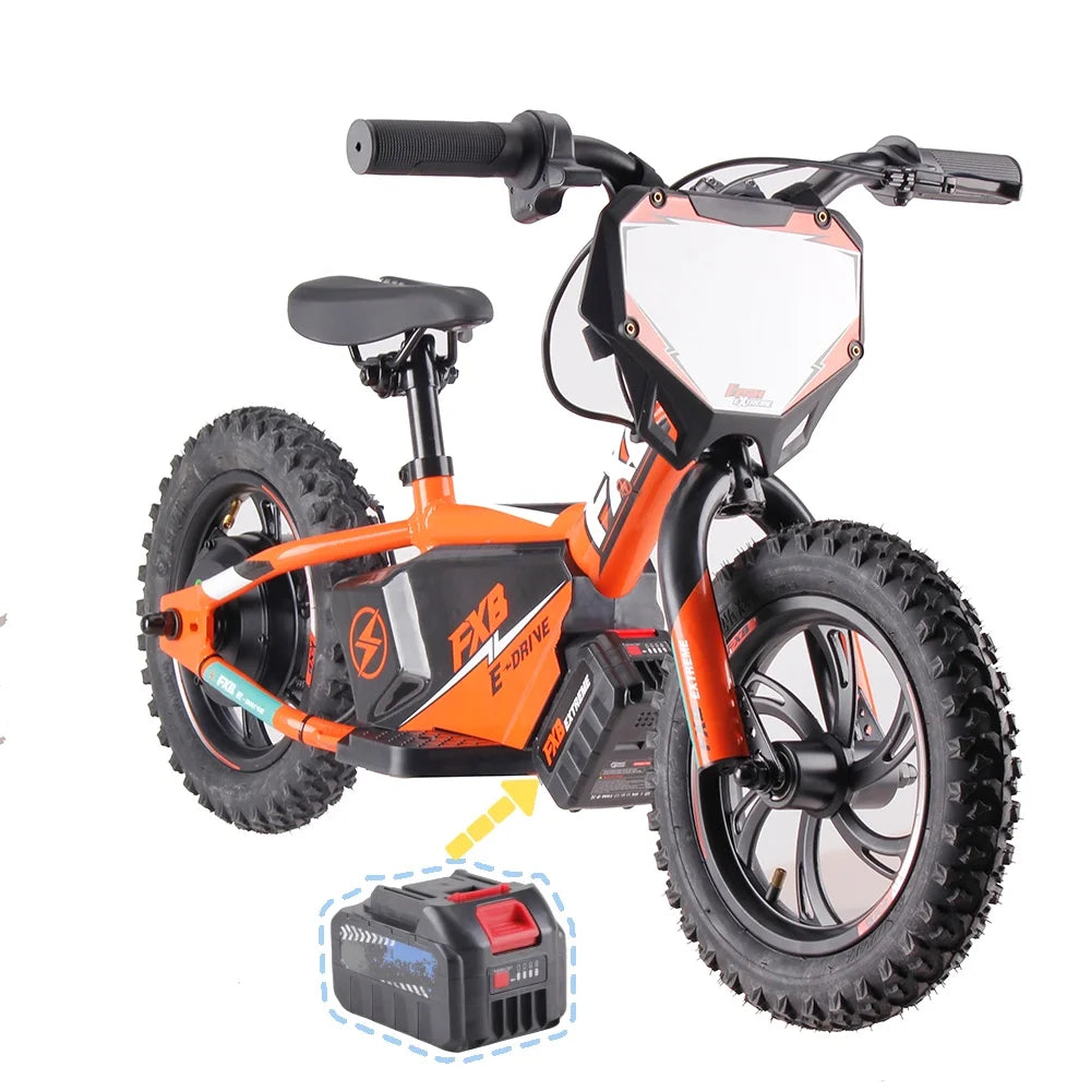 KTX-887251 FXB 12" Electric Balance Bike for Kids, 250W Hub Motor, Aluminum Frame, Safe Non-Pedal Design