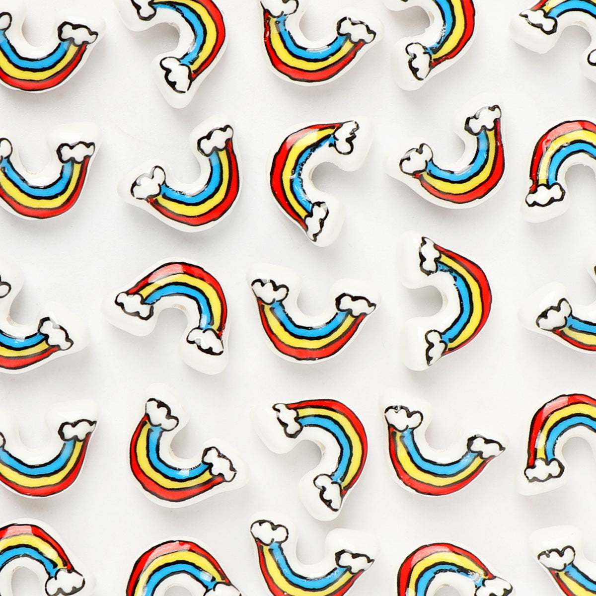 KTX-887763 Ceramic Rainbow Scattered Beads for DIY Ornament Crafting